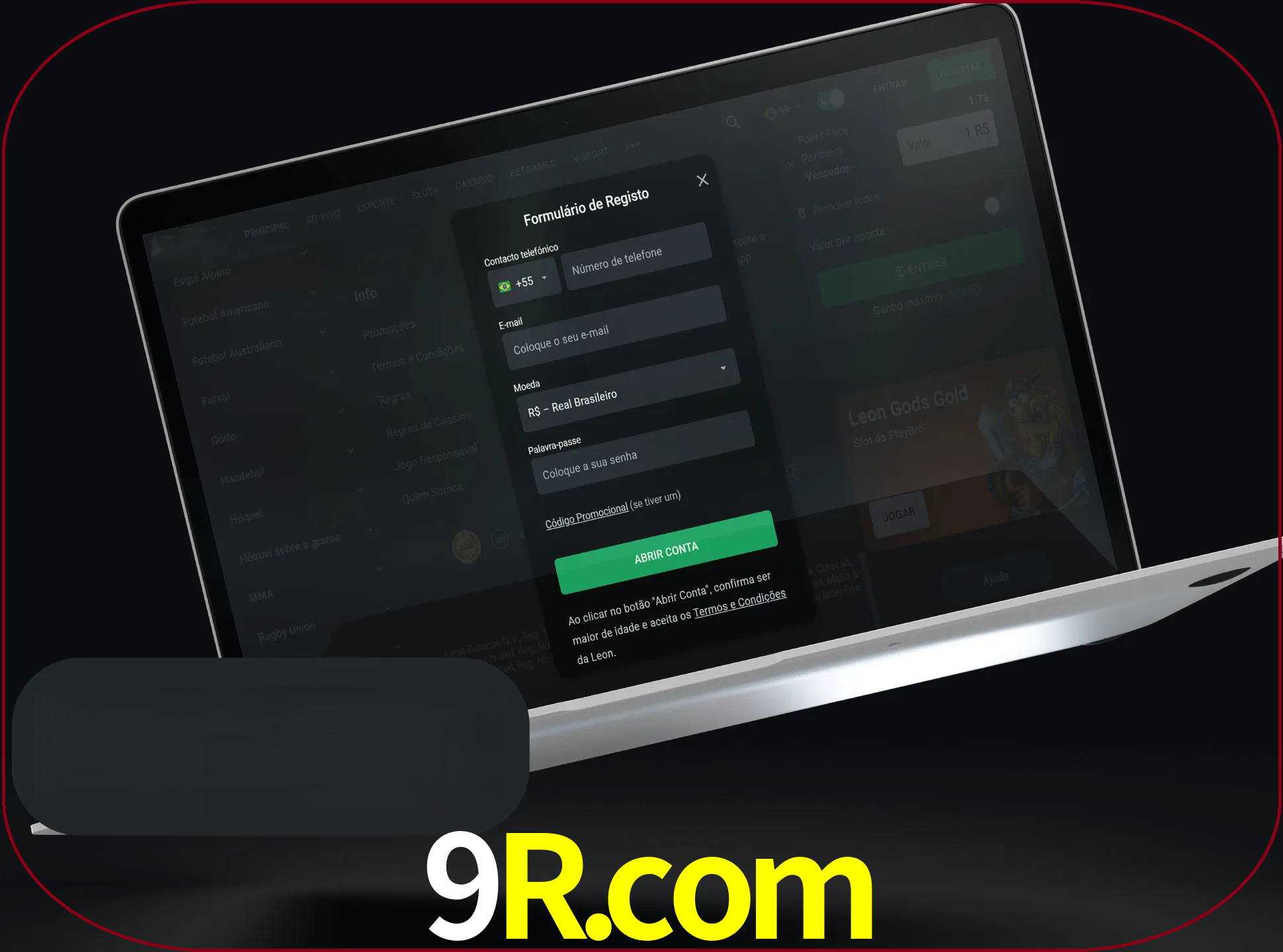 Abra o site da LeonBet e crie sua própria conta.