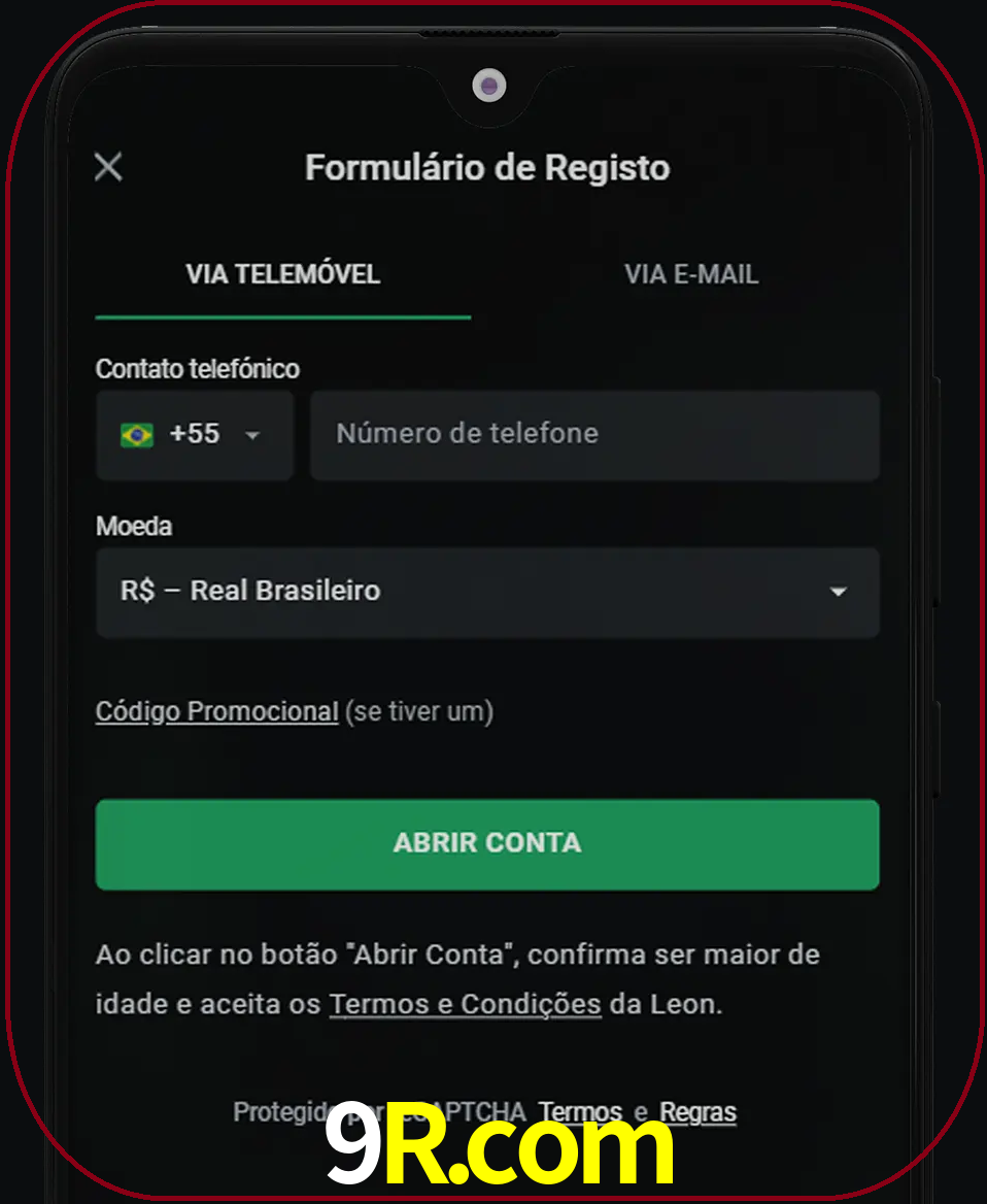 Abra o aplicativo e inicie o processo de registro.