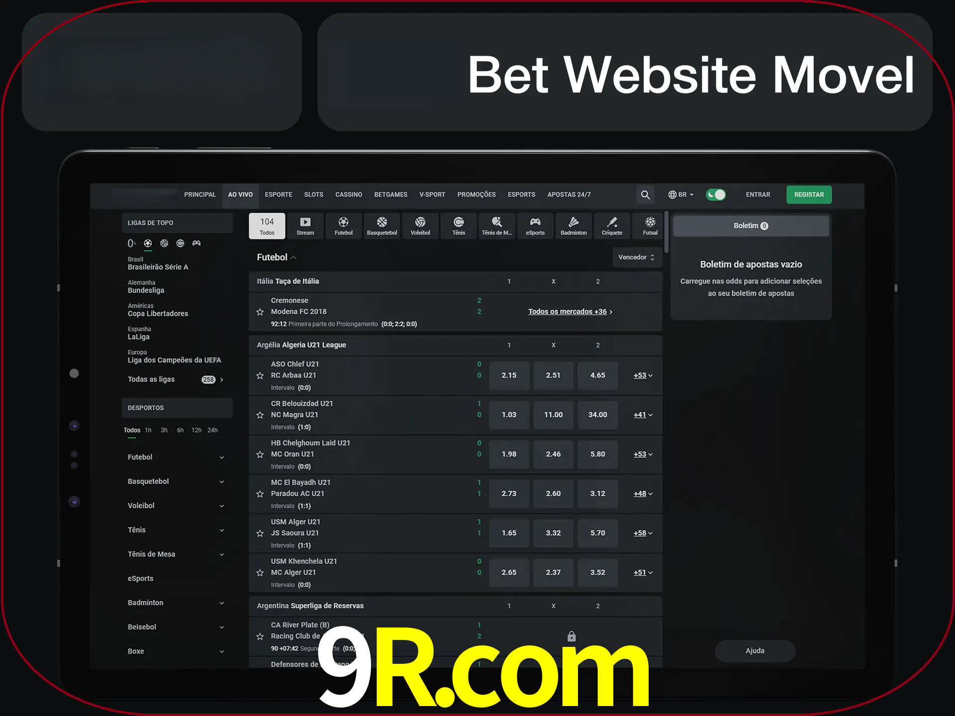 Use nosso website em qualquer dispositivo.